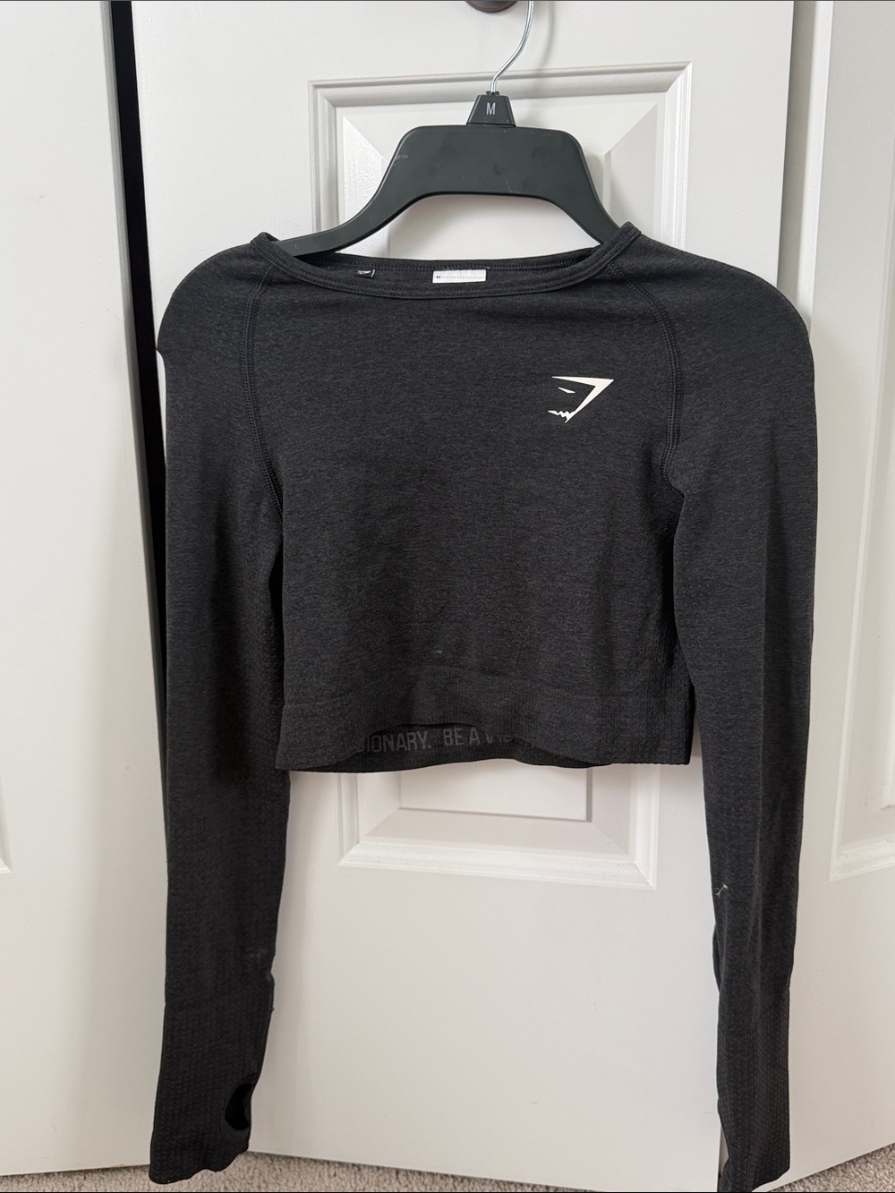 Gymshark Black Long-Sleeve Cropped Training Top